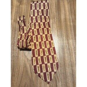 Men's Vtg Daniel De Fasson Extra Long Silk Tie Necktie Geometric 65" x 4"